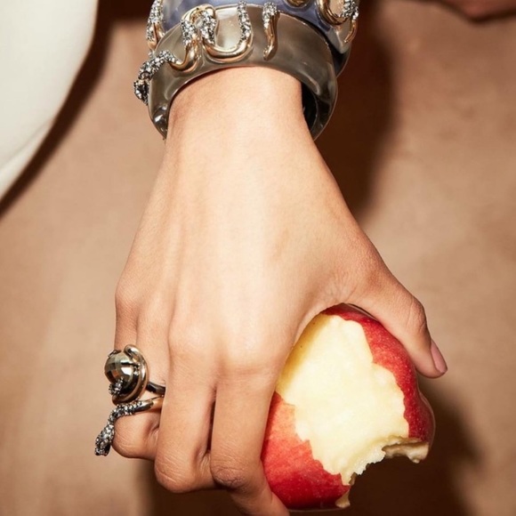 Alexis Bittar Vanitas Coiled Serpent Crystal Snake  Cocktail Ring - Picture 6 of 16